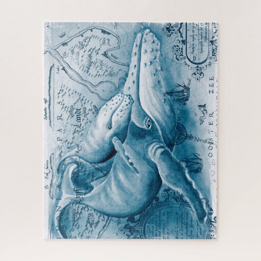Humpbacks Blue Map Legpuzzel (Verticaal)