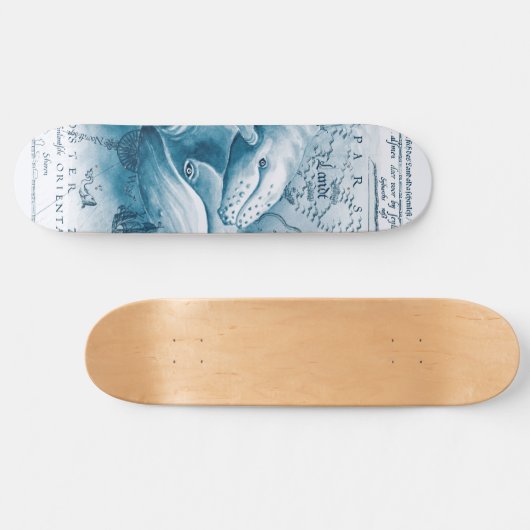 Humpbacks Blue Map Persoonlijk Skateboard (Horizontaal)