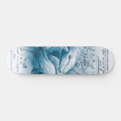 Humpbacks Blue Map Persoonlijk Skateboard (Horizontaal)