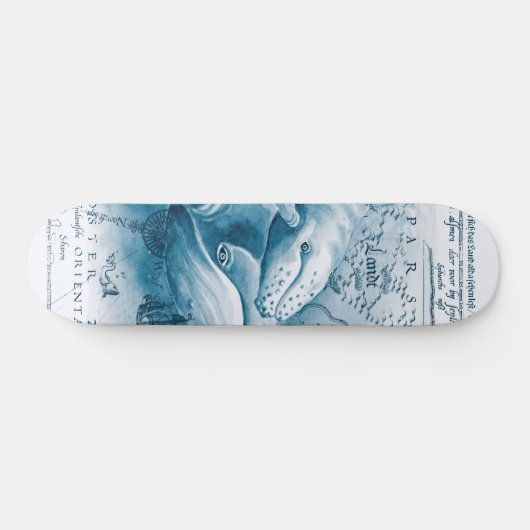Humpbacks Blue Map Persoonlijk Skateboard (Horizontaal)