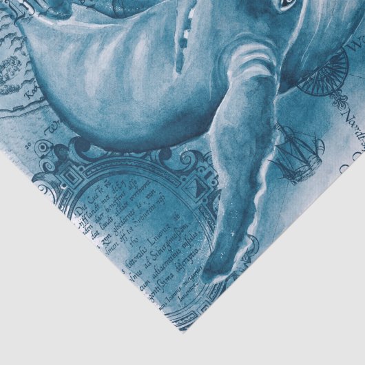 Humpbacks Blue  Map Tissuepapier (Detail)