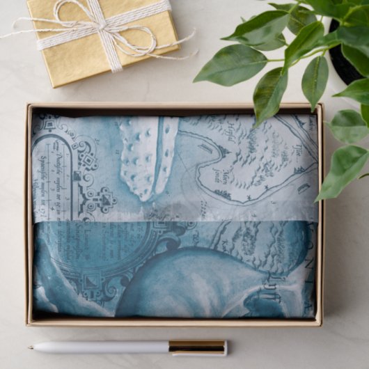 Humpbacks Blue  Map Tissuepapier (Geschenk)