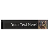 HumpDay Camel Feasting on Green Grass Personalized Naambordje (Voorkant)