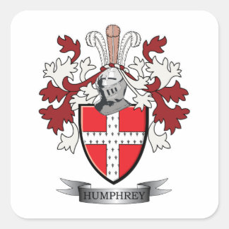 Humphrey Family Crest Coat of Arms Vierkante Sticker