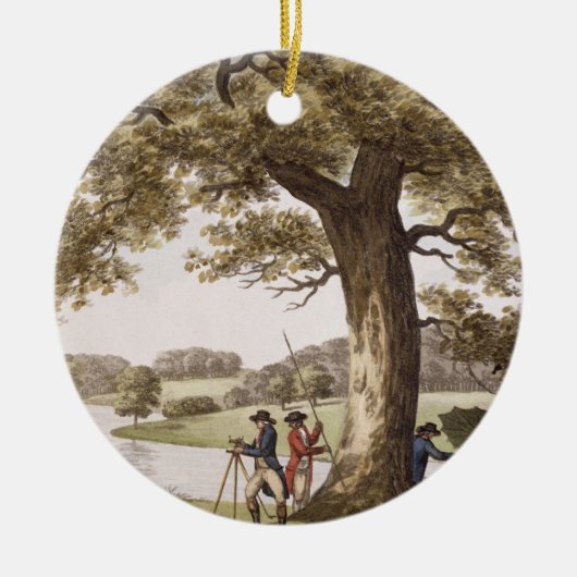 Humphrey Repton landt met Theodolite (colou) Keramisch Ornament (Voorkant)