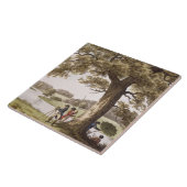 Humphrey Repton landt met Theodolite (colou) Tegeltje (Zijkant)