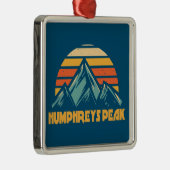 Humphreys Peak Arizona Retro Turquoise Metalen Ornament (Rechts)