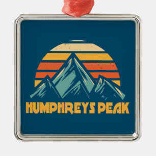 Humphreys Peak Arizona Retro Turquoise Metalen Ornament