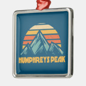Humphreys Peak Arizona Retro Turquoise Metalen Ornament (Links)