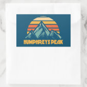 Humphreys Peak Arizona Retro Turquoise Rechthoekige Sticker (Tas)
