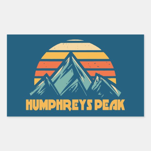 Humphreys Peak Arizona Retro Turquoise Rechthoekige Sticker (Voorkant)