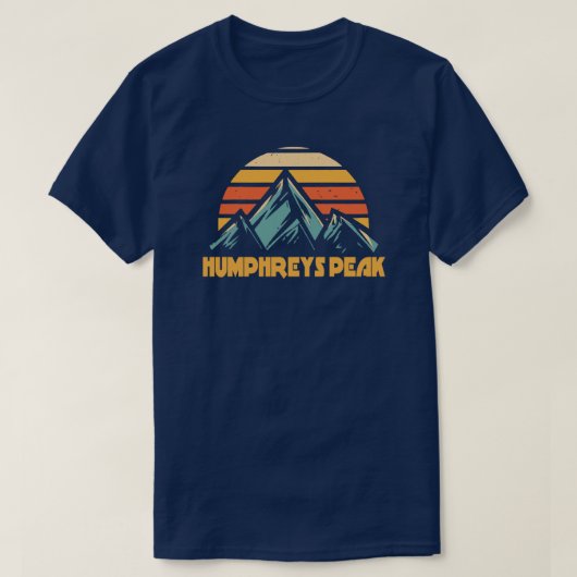 Humphreys Peak Arizona Retro Turquoise T-shirt (Design voorkant)