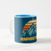 Humphreys Peak Arizona Retro Turquoise Tweekleurige Koffiemok (Voorkant links)