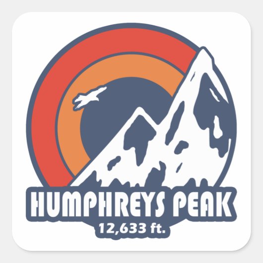 Humphreys Peak Arizona Sun Eagle Vierkante Sticker (Voorkant)