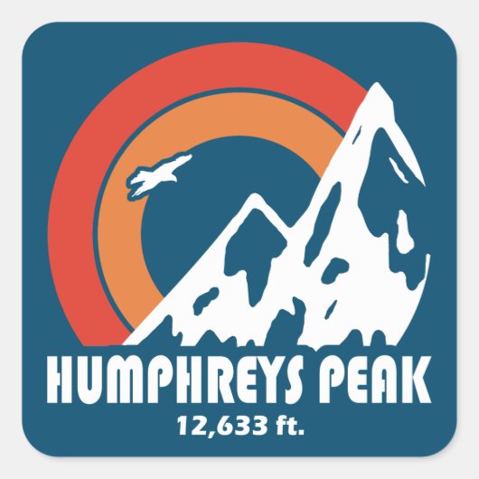 Humphreys Peak Arizona Sun Eagle Vierkante Sticker (Voorkant)