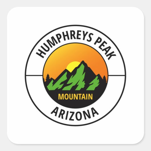 Humphreys Peak Mountain Arizona Vierkante Sticker (Voorkant)