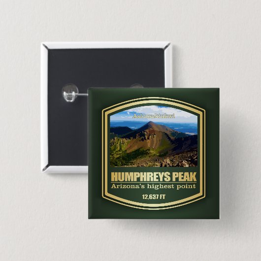 Humphreys Peak (PF) Vierkante Button 5,1 Cm (Voorkant /achterkant)
