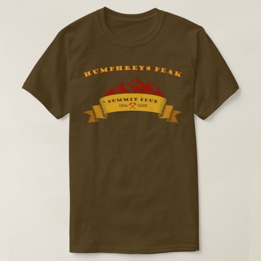 Humphreys Peak Summit Club Mount Mountainer Gift T-shirt (Design voorkant)