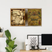 Humphries ontleed wereldkaart poster (Thuiskantoor)