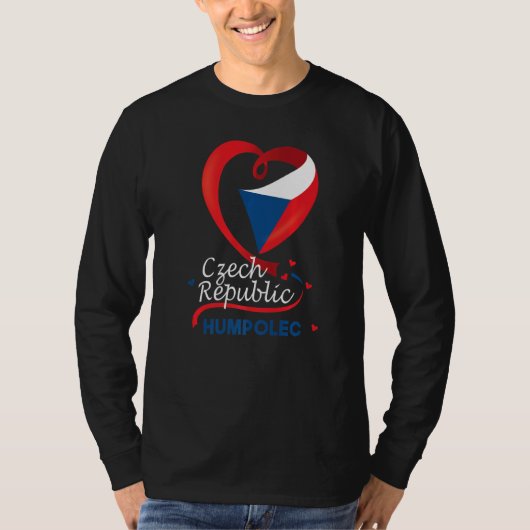 Humpolec Tsjechië Heart Flag Lion Coat of Ar T-shirt (Voorkant)