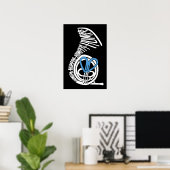 Humppa Love Blue Dark Poster of Print (Thuiskantoor)