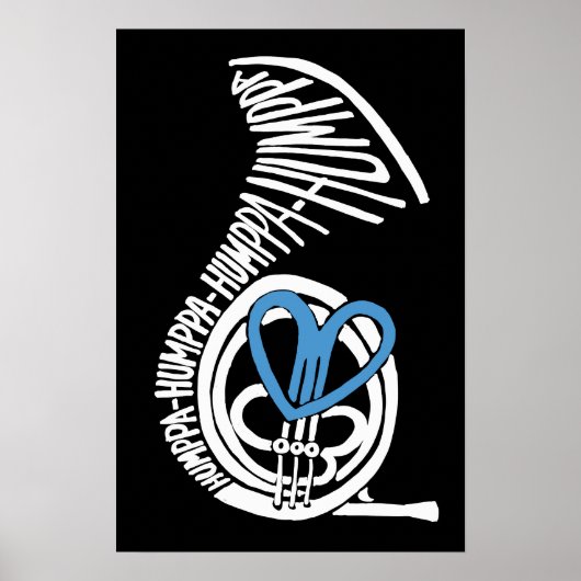 Humppa Love Blue Dark Poster of Print (Voorkant)