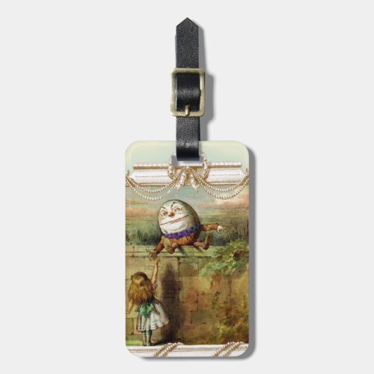 Humpt Dumpty en Alice Bagagelabel (Voorkant verticaal)