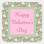 HUMPTEKST VAN HOORZITTEN EN VERWARMINGEN, VALENTIJ VIERKANTE STICKER (Voorkant)