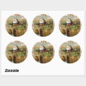 Humpty Dumpt en Alice Ronde Sticker (Vel)
