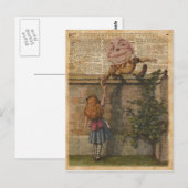 Humpty Dumpty & Alice  Book Illustration Briefkaart (Voorkant / Achterkant)