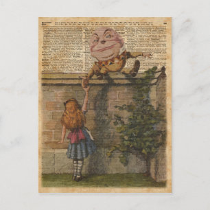 Humpty Dumpty & Alice Book Illustration Briefkaart