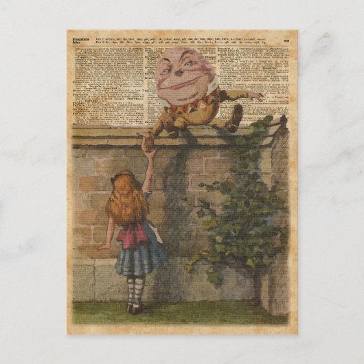 Humpty Dumpty & Alice  Book Illustration Briefkaart (Voorkant)