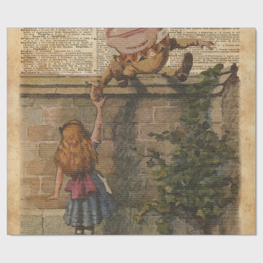 Humpty Dumpty & Alice  Book Illustration Cadeaupapier (Vlak)