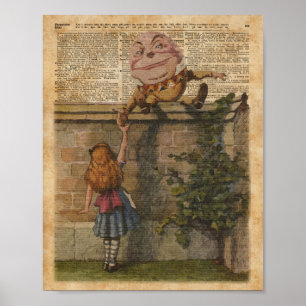 Humpty Dumpty & Alice  Book Illustration Poster