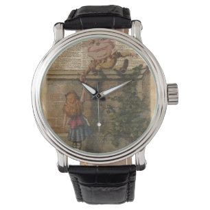 Humpty Dumpty & Alice Vintage Book Illustration Horloge