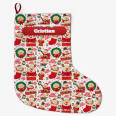 Humpty Dumpty Christmas Cute Custom Grote Kerstsok (Voorkant)