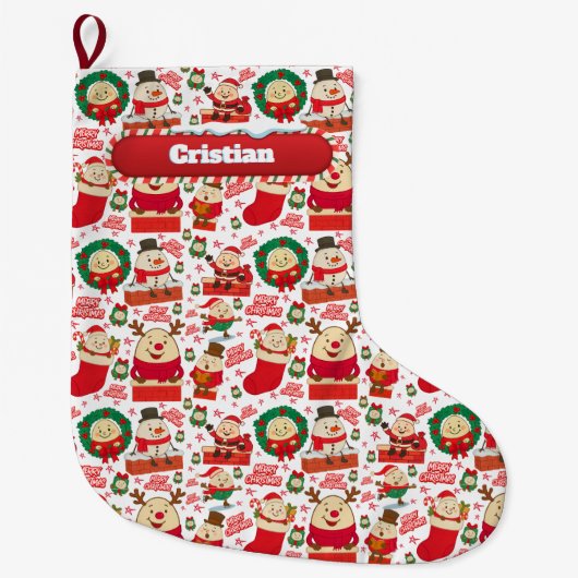 Humpty Dumpty Christmas Cute Custom Grote Kerstsok (Voorkant)