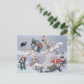 Humpty Dumpty Circus acrobats en menagerie Briefkaart (Staand voorkant)