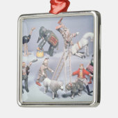 Humpty Dumpty Circus acrobats en menagerie Metalen Ornament (Links)