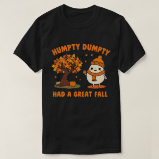 Humpty Dumpty Coffee Autumn verlaat Cartoon Art T-shirt