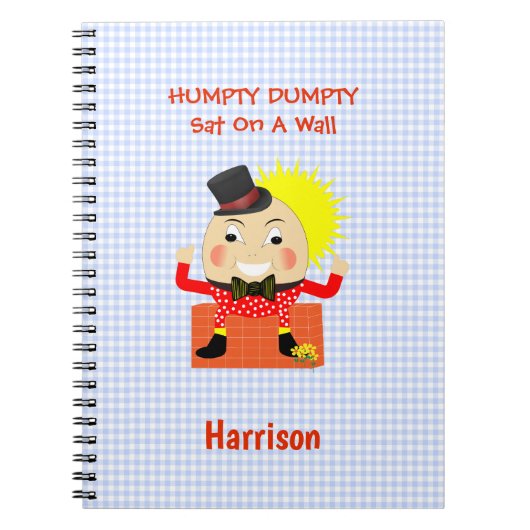 Humpty Dumpty Cute Nursery Rhyme Personalized Notitieboek (Voorkant)