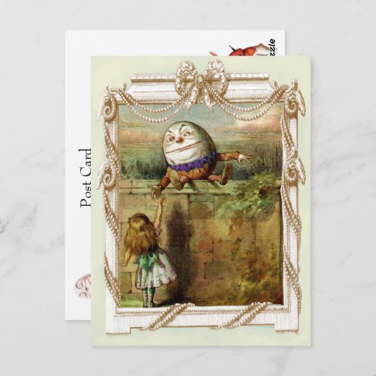 Humpty Dumpty en Alice Briefkaart (Voorkant / Achterkant)