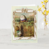 Humpty Dumpty en Alice Happy Birthday Kaart (Gele Bloem)