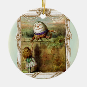 Humpty Dumpty en Alice Keramisch Ornament