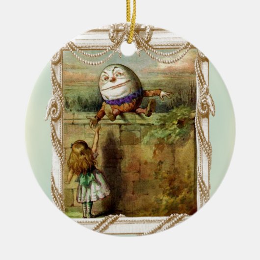 Humpty Dumpty en Alice Keramisch Ornament (Voorkant)