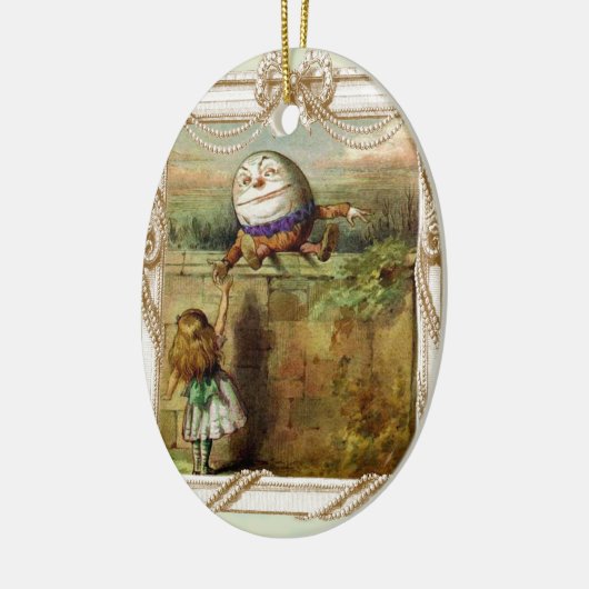 Humpty Dumpty en Alice Keramisch Ornament (Links)