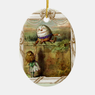 Humpty Dumpty en Alice Keramisch Ornament