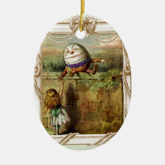 Humpty Dumpty en Alice Keramisch Ornament (Voorkant)
