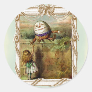 Humpty Dumpty en Alice Ronde Sticker