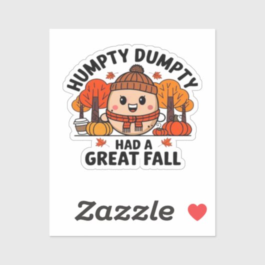 Humpty Dumpty, Grappige Thanksgiving Sticker (Vel)